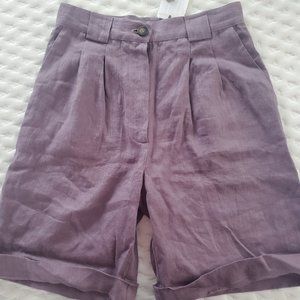 OffOn linen shorts lilac grey small